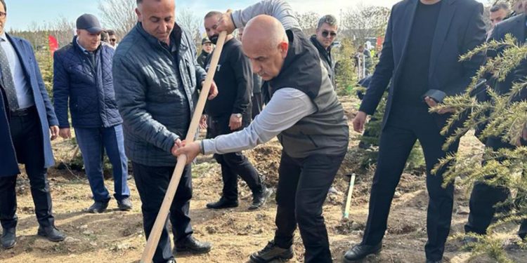 Bakan Kirişci, depremde ölen vatandaşlar için fidan dikti
