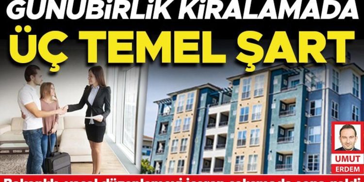 Günübirlik kiralamada üç temel şart