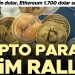 Kripto parada Ekim rallisi… Bitcoin 28 bin dolar, Ethereum 1.700 dolar seviyesini aştı