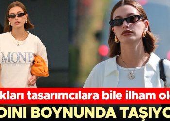 Özel kolyeyi ünlü modelden ilham alıp tasarlamışlar… Aşkını hep boynunda taşıyor