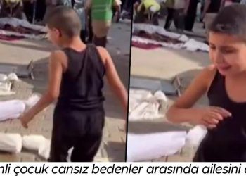 Gazze’den acı görüntüler… Filistinli çocuk cansız bedenler arasında ailesini aradı